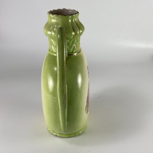 Roses Floral Porcelain Art Nouveau Vase Hand Painted Stamped HJ Vienna Austria - Picture 4 of 12